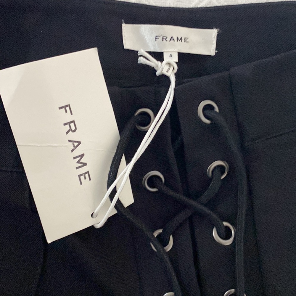 Black Lace-Up Women's Pants - Picture 7 of 8